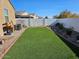 Landscaped backyard with artificial turf and a block wall at 9505 E Silo Cir, Florence, AZ 85132