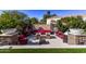 Outdoor patio with fire pit and comfortable seating at 9840 N 111Th Pl, Scottsdale, AZ 85259