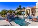 Relaxing pool area with a spa and water features at 9840 N 111Th Pl, Scottsdale, AZ 85259