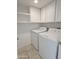 Convenient laundry room with washer, dryer, and overhead cabinets at 16041 N 31St St # 16, Phoenix, AZ 85032