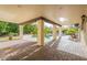 Covered patio with brick pavers and view of the pool area at 16804 E Monterey Dr, Fountain Hills, AZ 85268