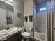 Bathroom with shower/tub combo, vanity, and toilet at 650 N Hawes Rd # 4101, Mesa, AZ 85207