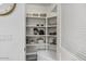 Well-organized pantry with ample shelving for storage at 8618 E Santa Catalina Dr, Scottsdale, AZ 85255