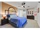 Bedroom with basketball-themed decor and plenty of space at 10191 E Diamond Rim Dr # 2122, Scottsdale, AZ 85255