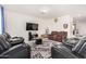 Relaxing living room featuring comfortable seating and a large TV at 2439 W Kowalsky Ln, Phoenix, AZ 85041