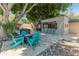 Relaxing patio area with fire pit and turquoise chairs at 5524 N 3Rd Ave, Phoenix, AZ 85013