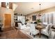 Bright living room with built-in shelves and hardwood floors at 10263 E Verbena Ln, Scottsdale, AZ 85255