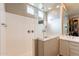 Modern bathroom featuring a large walk-in shower and updated fixtures at 23096 S 223Rd Way, Queen Creek, AZ 85142