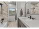 Modern bathroom with double vanity and a walk-in shower at 44635 San Domingo Peak Trl, Morristown, AZ 85342