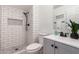 Modern bathroom with subway tile shower and vanity at 11001 N 39Th Dr, Phoenix, AZ 85029