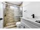 Clean bathroom, featuring a walk-in shower and updated vanity at 1757 W Sunland Ave, Phoenix, AZ 85041