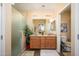 Bathroom with double vanity and large shower at 14575 W Mountain View Blvd # 11309, Surprise, AZ 85374