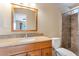 Bathroom with vanity, toilet, and shower stall at 3548 W Frier Dr, Phoenix, AZ 85051