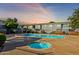Community pool and spa at sunset at 2301 E University Dr # 339, Mesa, AZ 85213