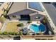 Aerial view showing house, pool, and solar panels at 27204 N 86Th Dr, Peoria, AZ 85383