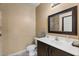 Clean bathroom with single sink vanity and a shower at 5350 E Deer Valley Dr # 3418, Phoenix, AZ 85054