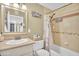 Clean bathroom with shower/tub combo, vanity, and updated fixtures at 720 N 82Nd St # E6, Scottsdale, AZ 85257