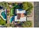 Aerial view showing house, pool, and putting green at 7420 E Via Estrella Ave, Scottsdale, AZ 85258