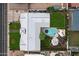 Bird's-eye view showcasing the home's layout and backyard oasis at 115 S Galaxy Dr, Chandler, AZ 85226