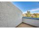 Private balcony with stucco walls and view at 3716 E University Dr # 2014, Mesa, AZ 85205