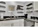 Modern kitchen with white cabinets and black countertops at 2013 N 66Th St, Scottsdale, AZ 85257