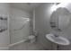 Clean bathroom with walk-in shower, toilet and vanity at 15009 W Glenrosa Ave, Goodyear, AZ 85395