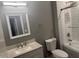 Clean bathroom with subway tile shower and vanity with quartz countertop at 16244 N 27Th Pl, Phoenix, AZ 85032