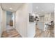 Open kitchen with island and stainless steel appliances at 2161 E Gemini Dr, Tempe, AZ 85283