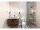 Modern bathroom with floating vanity and walk-in shower at 256 E Tumbleweed Dr, Phoenix, AZ 85085