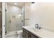 Bathroom with single vanity and walk-in shower at 256 E Tumbleweed Dr, Phoenix, AZ 85085