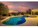 Inviting swimming pool and spa with stunning sunset view at 29411 N 123Rd Ln, Peoria, AZ 85383