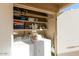 Stackable washer and dryer in a well-organized laundry closet at 1401 E Puget Ave # 24, Phoenix, AZ 85020