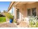 Back patio access with tiled flooring and potted plants at 4113 W Bart Dr, Chandler, AZ 85226