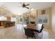 Open floor plan with kitchen island, dining area, and living room at 4113 W Bart Dr, Chandler, AZ 85226