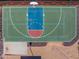 Elevated view of a private backyard basketball court at 8340 E Thomas Rd, Scottsdale, AZ 85251