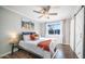 Bedroom with ceiling fan and stylish decor at 2926 E Windrose Dr, Phoenix, AZ 85032