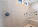 Large walk-in shower with built-in seat and multiple shower heads at 22918 E Marsh Rd, Queen Creek, AZ 85142