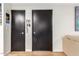 Bright entryway with two black doors and wood flooring at 4704 E Paradise Village N Pkwy # 107, Phoenix, AZ 85032