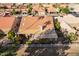 Aerial view of the house, highlighting its backyard patio at 10929 E Spring Creek Rd, Sun Lakes, AZ 85248