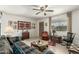 Cozy living room featuring a ceiling fan and southwestern decor at 1522 W Puget Ave, Phoenix, AZ 85021