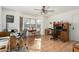 Home office with wood desk, built-in hutch, and bay window providing natural light at 1522 W Puget Ave, Phoenix, AZ 85021