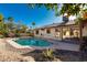 Refreshing blue swimming pool surrounded by a rock garden at 4442 E Walatowa St, Phoenix, AZ 85044