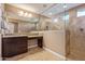 Bathroom with large walk-in shower and granite vanity at 1864 W Buckhorn Trl, Phoenix, AZ 85085