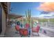 Covered patio with seating area and mountain views at 5285 S Marble Dr, Gold Canyon, AZ 85118