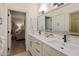Elegant bathroom with double vanity and large mirror at 5317 N 46Th St, Phoenix, AZ 85018