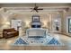 Main bedroom with high ceilings, fireplace, and an ensuite bathroom at 5317 N 46Th St, Phoenix, AZ 85018