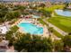 Resort-style pool with clubhouse and surrounding landscape at 10050 E Coopers Hawk Dr, Sun Lakes, AZ 85248