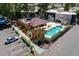 Aerial view of community pool and clubhouse at 3434 W Danbury Dr # A204, Phoenix, AZ 85053