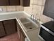 Double sink and microwave in kitchen at 4766 W Rose Ln, Glendale, AZ 85301