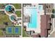 Aerial view of community amenities, including pool and tennis court at 35595 W Mallorca Ave, Maricopa, AZ 85138